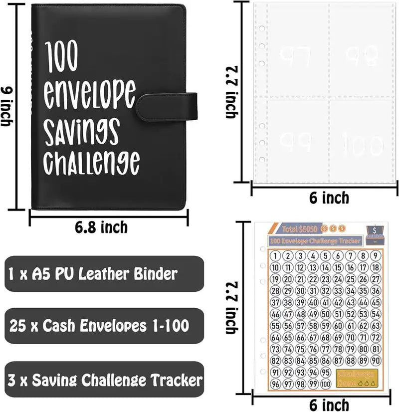 100 Envelopes Saving Challenge Budget Binder