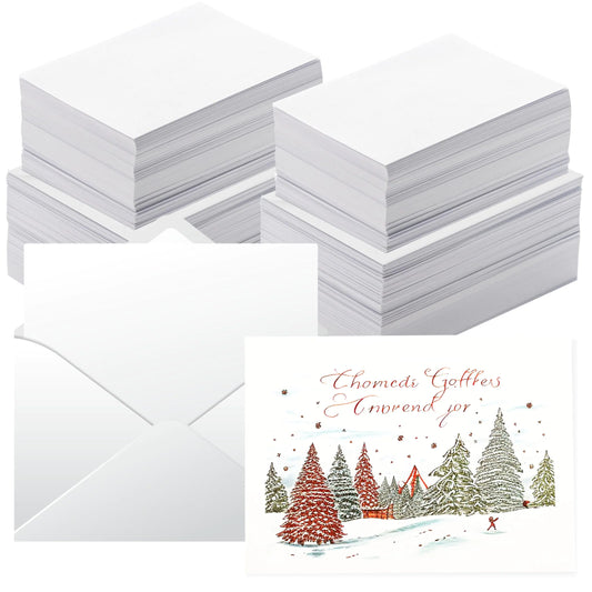 Anscher 30 Pack Blank Note cards and Envelopes 5x7" NOT FOLDED - : Heavyweight White Paper 5x7 Cardstock and A7 Envelopes for DIY Thank You Card Greetings Cards Christmas Invitations Birthday
