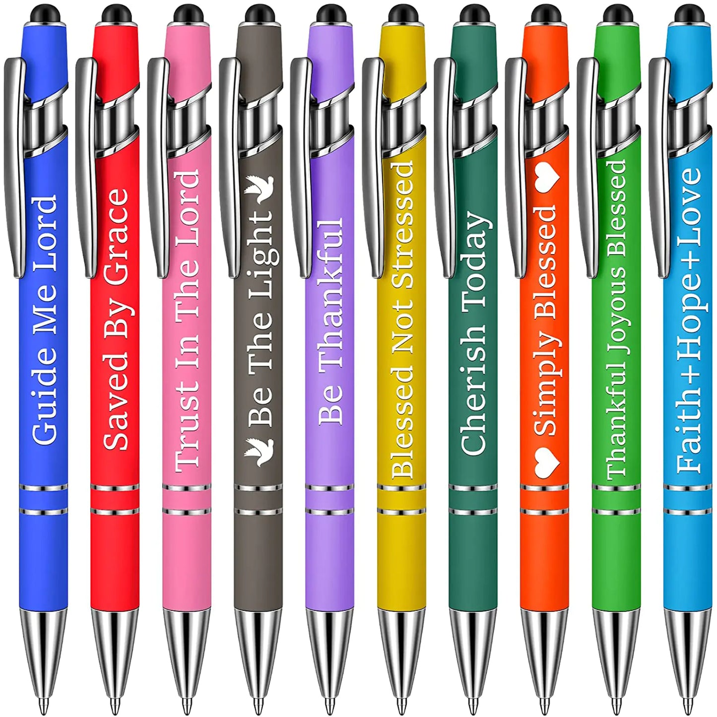 Funny Pen Set - 10 Metal Click Ballpoint Pens