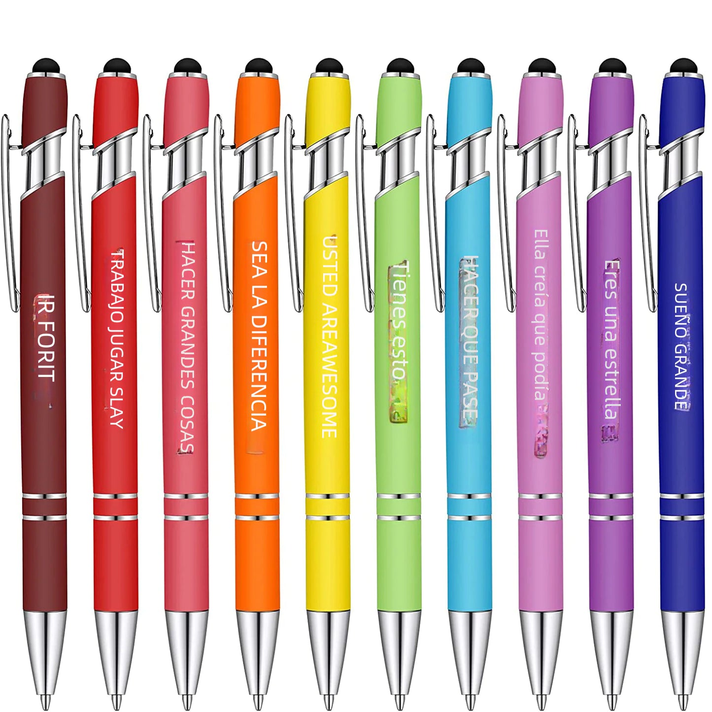 Funny Pen Set - 10 Metal Click Ballpoint Pens